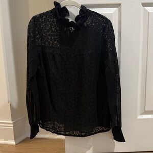Elegant Tuckernuck Black Lace Blouse